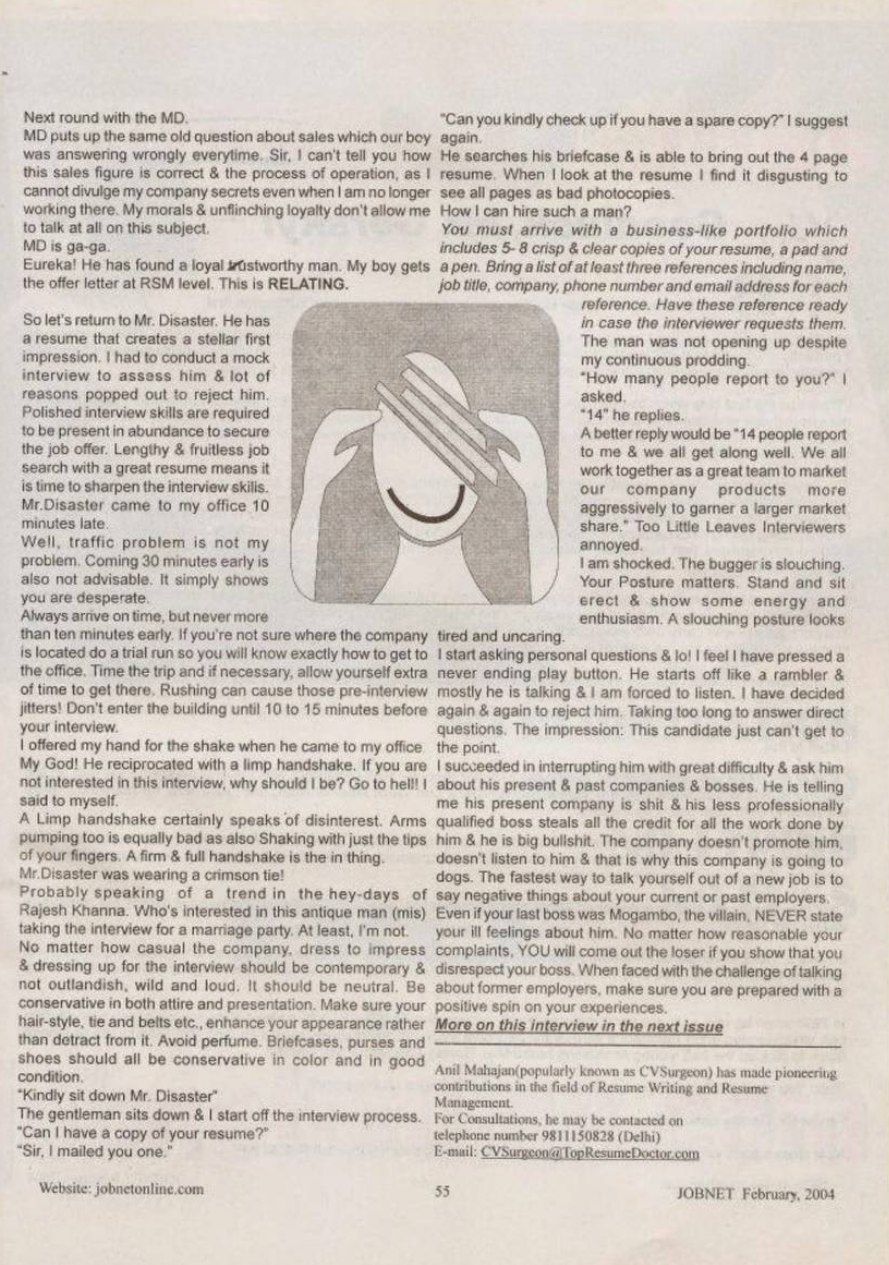 Views on the Interview — JOBNET February 2004, Page 2