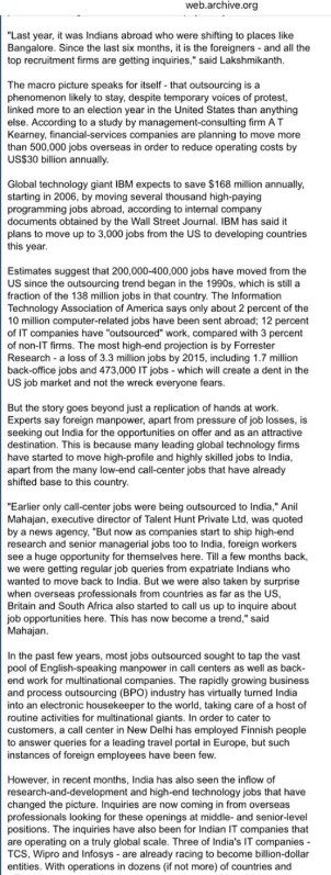 Asia Times — Looking East Not West for Employment, page 1, January 2004